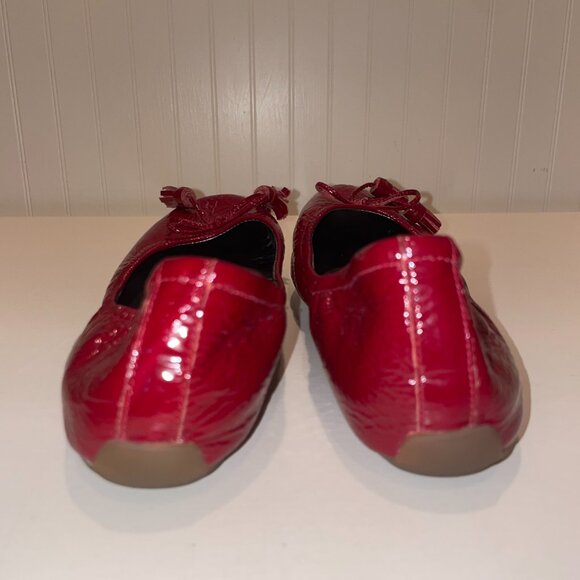 Cole Haan Nike Air Red Patent Leather Ballet Flats with Bow and Tassel Size 7B - Picture 5 of 15